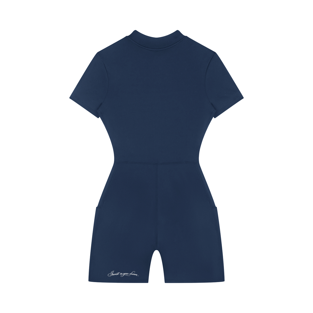 Women's Quarter-Zip Short Sleeve Romper