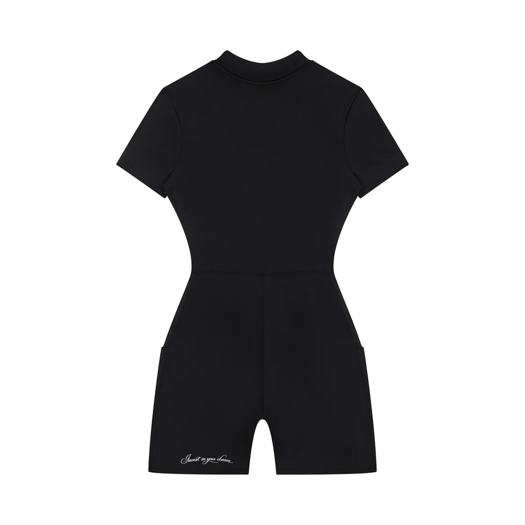 Women's Quarter-Zip Short Sleeve Romper