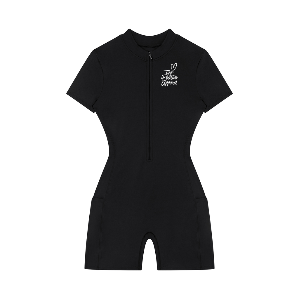Women's Quarter-Zip Short Sleeve Romper