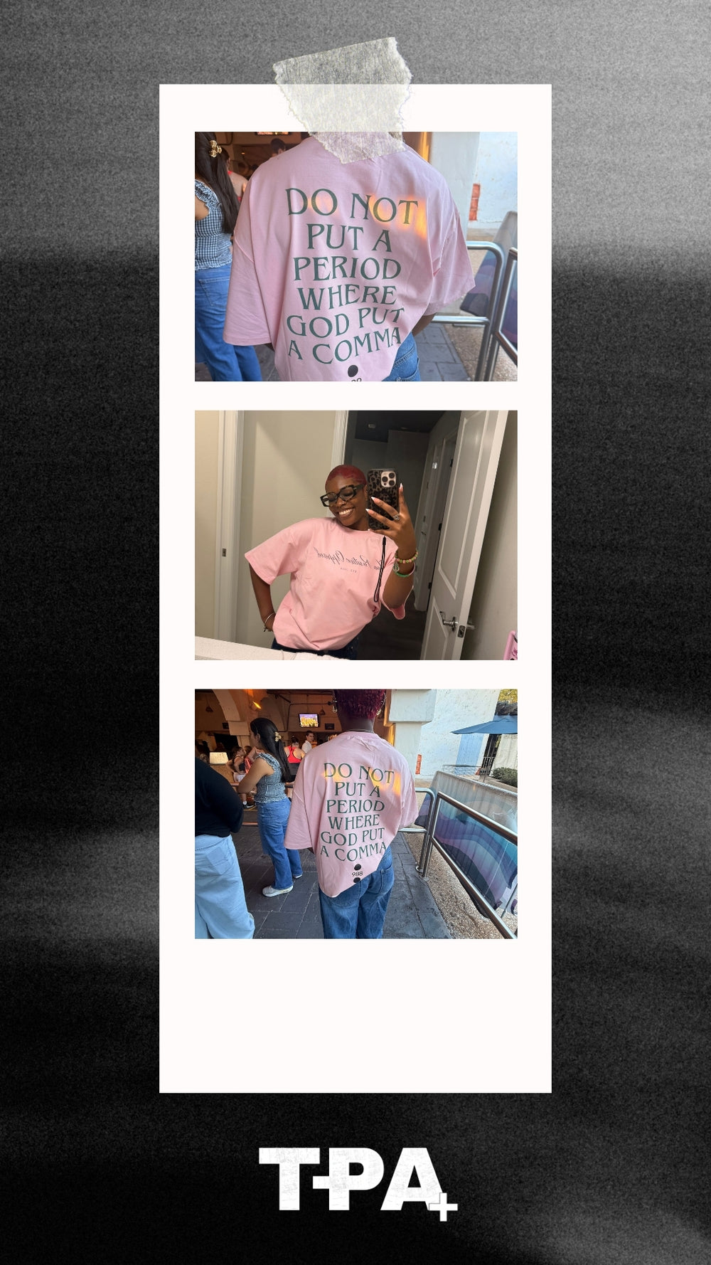 TPA customer wearing Too Positive Apparel