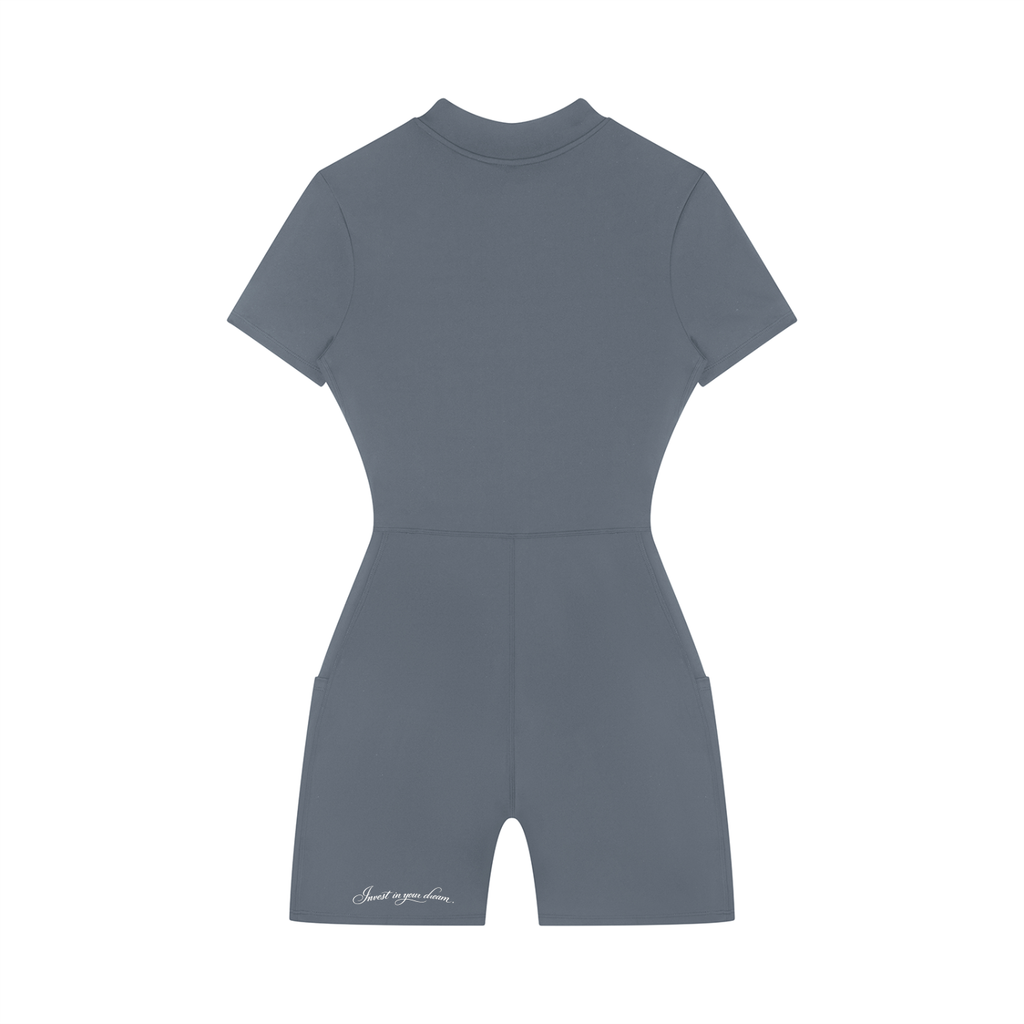 Women's Quarter-Zip Short Sleeve Romper