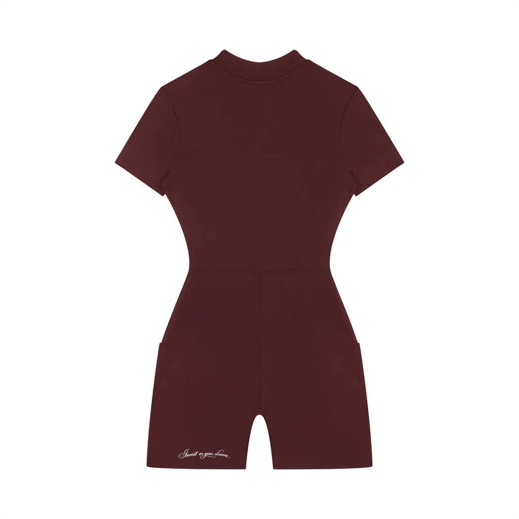 Women's Quarter-Zip Short Sleeve Romper