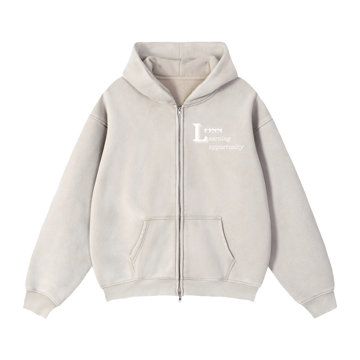 Zip-Through Boxy Fleece Hoodie