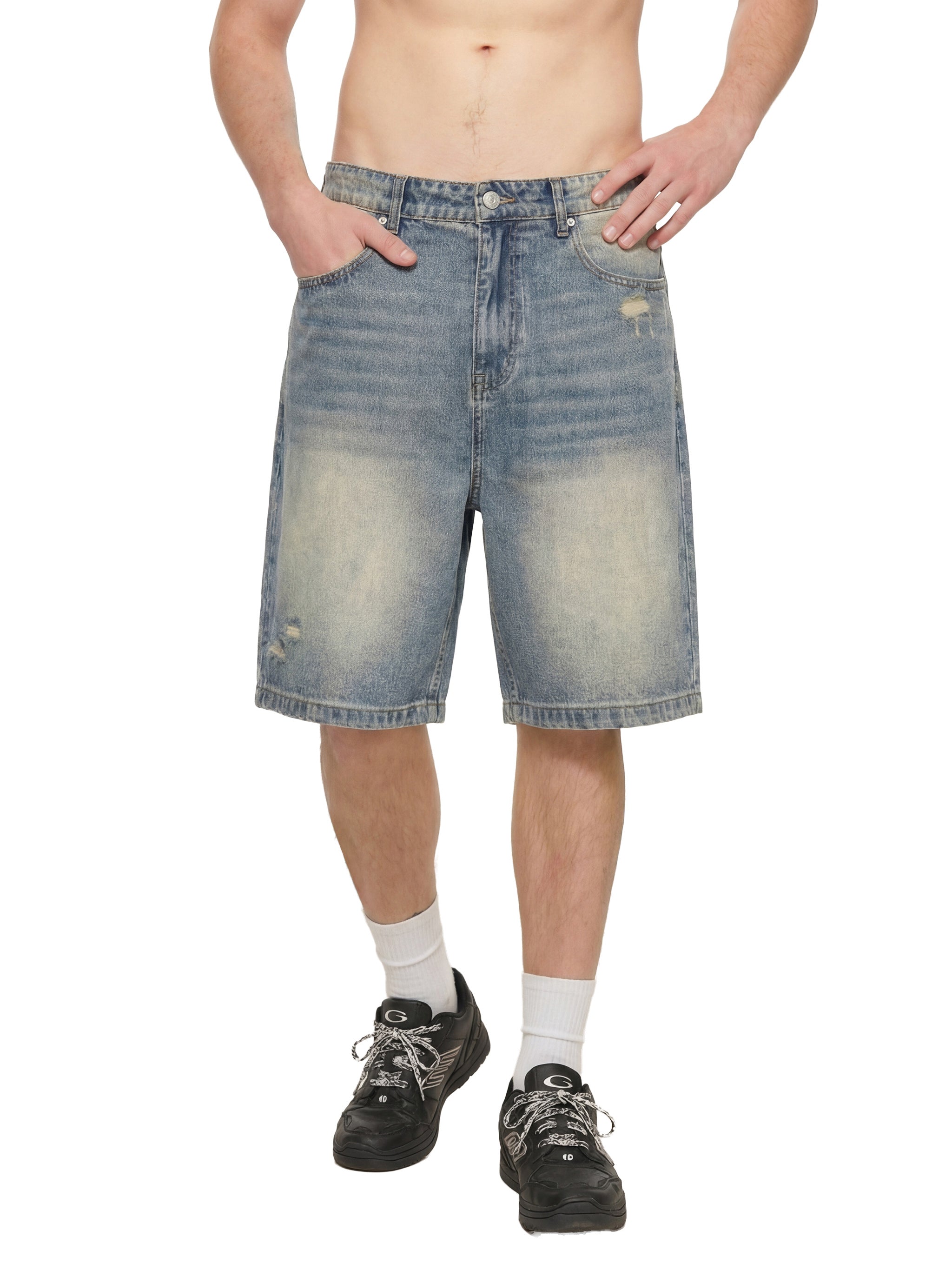 Distressed Denim Shorts