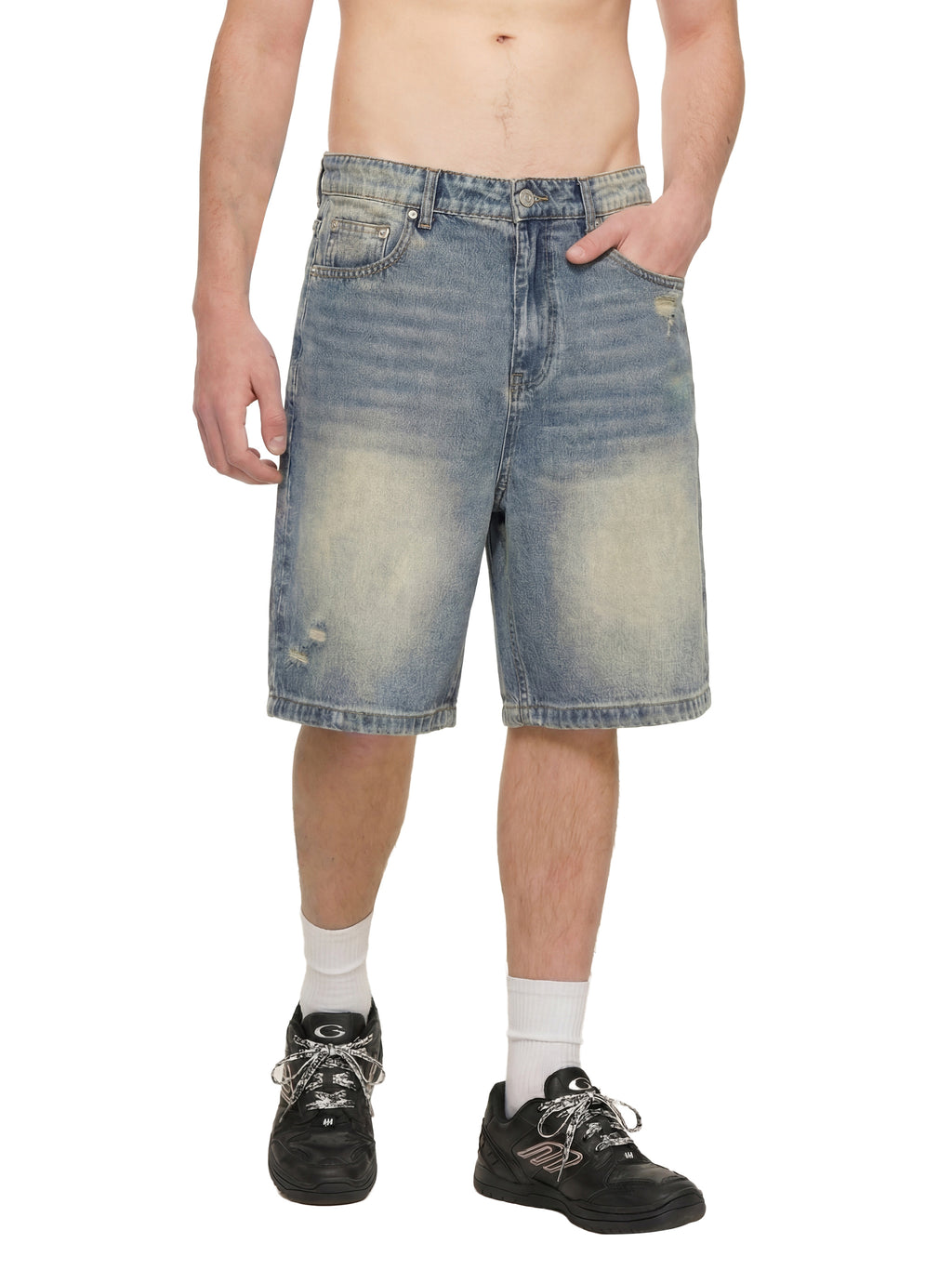 Distressed Denim Shorts